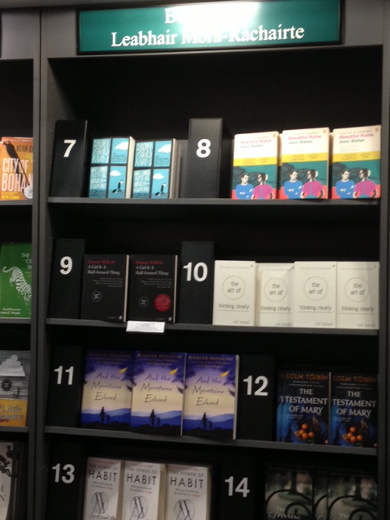'A Girl is a Half-formed Thing' displayed as one of the best-sellers in the Castle Bookshop.