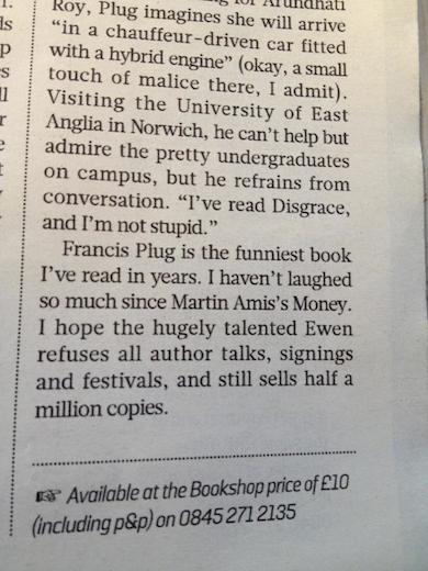 A review of 'Francis Plus' in the Sunday Times - the book is hailed as 'the funniest book in years'.