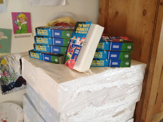Copies of the new paperback of 'The White Goddess: An Encounter' by Simon Gough.